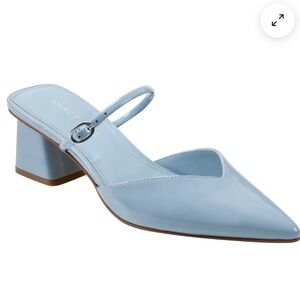 Marc Fisher Laney Heeled Mules light blue 6 NWOT